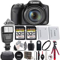 Canon PowerShot SX530 HS Digital Camera + Flash + Backup Battery + 2 Of 32GB Class 10 Memory Card + UV Protection Filter + Wireless Remote. All Original Accessories Included - International Version