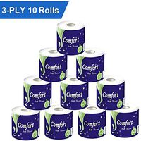Toilet Paper 10 Rolls, 3 Ply 150 Leaves Ultra Soft Premium White Toilet Paper Towels, Toilet Tissue Degradable Roll Paper, Hand Towels for Home Kitchen Bathroom (10)