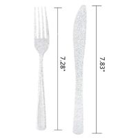 Disposable Plastic Strong Knives Forks Cutlery Set 200 BBQ Party Sl