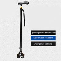 WW Old People Crutches Aluminum Alloy with Lights Ultra-Light Non-Slip Medical Care Small Four-Foot Stick