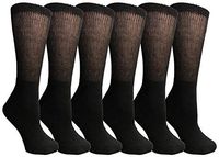 Yacht & Smith 6 Pairs Men and Women Value Pack of Ring Spun Cotton Crew Diabetic Nephropathy Socks