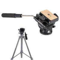 Video Head VT-1510 Heavy Duty Camera Tripod Drag Pan Tilt Head with Quick Release Plate 1/4" Screws for Canon Nikon Sony DSLR Camera Camcorder Filming