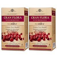 Solgar Cran Flora with Probiotics Plus Ester-C, 60 Vegetable Capsules - 2 Pack - Supports Urinary Tract, Immune & Intestinal Health - Cranberry Powder for Digestion - Non GMO - 30 Servings Per Pack
