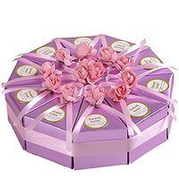 Colorido 10 Pcs Creative Rose Flower Bow Triangle Cake Case Married Wedding Candy Box size Medium (# C)