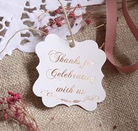 Thanks for Celebrating with Us, Rose Gold Foil, 30 Pack, Thank You Tags, Party Hearts Collection (Rose Gold Tags Frame 3)