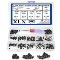 XLX 340PCS 12 Kinds M2 M2.5 M3 Laptop Notebook Machine Screw Set Stainless Flat Cross Recessed Pan Head Screw Assortment Kit with A Screwdriver Computer Accessory Screw Replacement Repair Kit