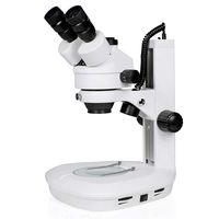 Walter Products QZF Trinocular Zoom Stereo Microscope, 7X to 45X, 110V, Top and Bottom LED Light