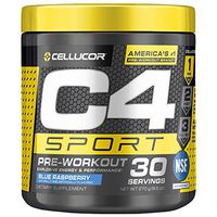 C4 Sport Pre Workout Powder Blue Raspberry | NSF Certified for Sport + Sugar Free Pre-Workout Energy Supplement for Men & Women | 135mg Caffeine + Creatine Monohydrate | 30 Servings