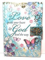 Punch Studio Jeweled Brooch Hard Covered Note Book - Let love guide your heart, Let god lead the way