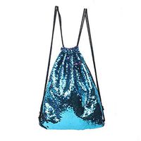 Girls Fashion Simple Large-Capacity Drawstring Bundle Pocket Backpack, New Sequins Girls Casual Sports Travel Shoulder/Backpack, Zippered Pockets Can Be Put Mobile Phone Change, Etc.