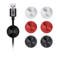 Shintop Cable Clips, Desk Cable Drop, Desk Wire Clips for All Your Computer, Electrical, Charging or Mouse Cord Red/Black/White (Colorful,6pcs)