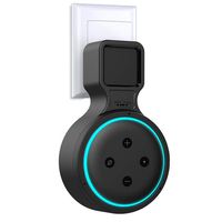 Lamodee Outlet Wall Mount Holder Hanger Stand for Echo Dot 3rd Generation, Smart Dot Speaker Accessories with Space Saving Cord Management - Neat Bracket for Bedroom, Kitchen, Bathroom