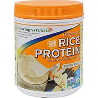 2Pack! Growing Naturals Organic Raw Rice Protein - Vanilla Blast - 16.4 oz