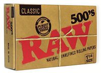 RAW 500's Classic Natural Unrefined Rolling Paper 1 1/4 79mm Size by Raw
