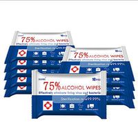 Alcohol Disinfecting Wipes, 75% Alcohol Wet Wipes for Adults, Large Wet Wipes（8"x6"）Suitable for All-Purpose Cleaning (10 Packs,100 Wipes)