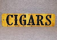 RLIQUMQ Metal Sign Cigars Tobacco Smoker Cigar Shop Smoking tobacciana Yellow Rolled Cuban Man cave Garage Club Wall Art Plaque