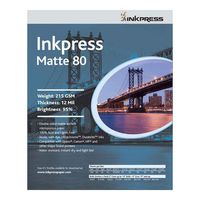 Inkpress Duo Matte 80 Inkjet Paper, 215 gsm Weight, 12 mil Thickness, 95% Brightness, Double Sided, 11x17", 100 Sheets