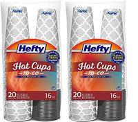 Hefty Disposable Coffee Cups with Lids - 16 Ounce, 40 Count