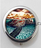 BlackKey Sea Turtle Animal 3-Compartment Decorative Pocket Gift Box Case Organizer for Pill, Color 1-385