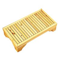 Bath Stool Wooden Sofa Footstool Step Bench Small Cedar Stool Rectangle Wooden Mat Shower Stool Pedal Waterproof Non-Slip Shower Bench (Color : Wood Color)