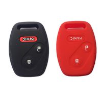 Black and Red Silicone Rubber Keyless Entry Remote Key Fob Case Skin Cover Protector for Honda 2+1 Buttons