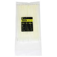 Zip Ties 8 Inch - Nylon 66 Cable Ties with 18LB Tensile Strength, Self-Locking Plastic wire Ties, 100 Pieces, white