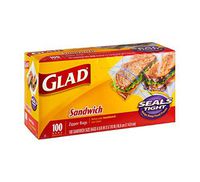 Glad Zipper Sandwich Bags, 100 Count (Pack of 12)
