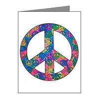 Note Cards (10 Pack) Peace Symbols Inside Tye Dye Symbol