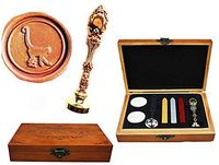 MNYR Vintage Monkey Animal Luxury Wood Box Red Brass Metal Peacock Wedding Invitations Gift Cards Paper Stationary Envelope Seals Custom Logo Wax Seal Sealing Stamp Sticks Melting Spoon Gift Box Kit