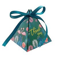 Triangle Gift bo 50pcs Flamingo Paper Boxes Wedding Party Favor Candy Decorative Box with Ribbon