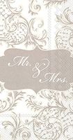 Ideal Home Range 16 Count Paper Guest Towel Napkins, Mr & Mrs Wedding