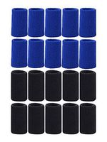 Mudder 20 Pieces Finger Sleeves Thumb Braces Support Elastic Compression Protector Braces for Relieving Pain Calluses Arthritis Knuckl (Black, Blue)