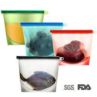 SAVORLIVING Reusable Sandwich Bags Silicone Food Storage Bags Versatile Cooking Bag Preservation Container for Microvan, Freezer, Heat, Vegetable, Meat, Fruit, Milk, Set of (1L)