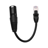 Muslady RJ45 Male Network Connector to 3-Pin Mini XLR Male Extension DMX512 Cable Stage Studio Cables Wires