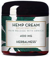 HERBALNESS - Hemp Cream 400 mg for Immediate Pain Relief & Release - Anti-Inflammatory - All Natural Organic Ingredients - Unscented - 4 FL oz. (120 ml)
