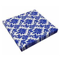 Meiosuns Napkins Floral Paper Napkins Tea Cups Paper Cocktail Napkins Decorative Napkin for Tea Party, Birthday (Blue and White Porcelain, 20 Count)