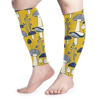 BLongTai Mushroom Pattern Calf Compression Sleeve Men Womens Running Leg Sleeve for Shin Splint Muscle Pain Relief (1 Pair)