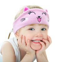 CHOKMAX Kids Headphones, Volume Limiting with Ultra Thin Adjustable Speakers Soft Children Fleece Headband Cat Toddler Headphones for Home and Travel - Pink Kitty
