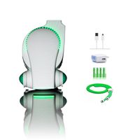 Rechargeable Fan/Baby Stroller Fan/Desk Fan/Travel Fan Cool On The Go USB Personal Fan with LED Lights - Includes Charger / 4 Batteries - ECO Fiendly Mini Portable Fan with Micro USB Functions