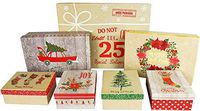 Set of 7 Classic Wood - Beautiful Holiday Gift Boxes! Great to Put Gifts in or to Give! Wonderful Prints and Sturdy Construction!