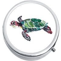 Watercolor Sea Turtle Medicine Vitamin Pill Box