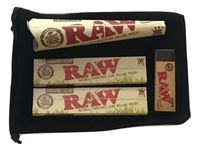 Raw Rolling Bundle King Size Rolling Papers Tips Cones Velvet Pouch 420 Stoners-Club