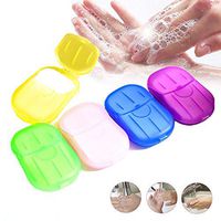 Portable Disposable Soap Paper Travel Hand 10 Boxes Total 200 Washing Cleaning Soap for Washing Hand Bath Sheets Outdoor 5 Colors (10PCS)