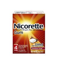 Nicorette Nicotine Gum Cinnamon Surge 4 milligram Stop Smoking Aid 200 count