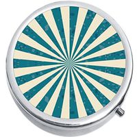 Teal White Burst Pattern Medicine Vitamin Pill Box