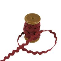 3 Yards of POLLY 5mm Rigid Ric-Rac Trim on a Wooden Spool, Burgundy