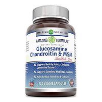Amazing Formulas Glucosamine Chondroitin & MSM Shellfish Free-Veggie Capsules(Non-Gmo,Gluten Free) Supports Healthy Joints,Cartilage&Connective Tissues-Supports Comfort,Mobility&Flexibility(120 Count)