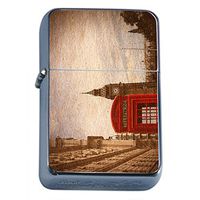 Vintage London England Europe S1 Flip Top Oil Lighter Smoking Cigarette Smoker Includes Free Silver Case