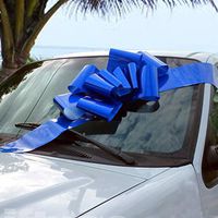Big Royal Blue Car Bow - 25" Wide, Large Ribbon Gift Decoration, Fully Assembled, Healthcare Workers Support Ribbon, Easter, President's Day, Christmas, Birthday, Graduation, Store Front Display