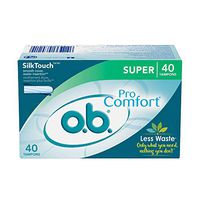 o.b. Pro-Comfort Non-Applicator Tampons, Super Absorbancy, 40 Count (Pack of 1)